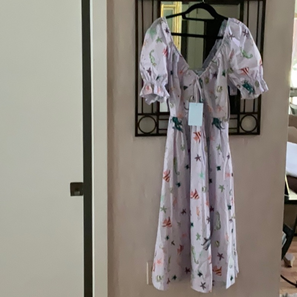 Floral Puff Sleeve Dress, Hill House. Size S